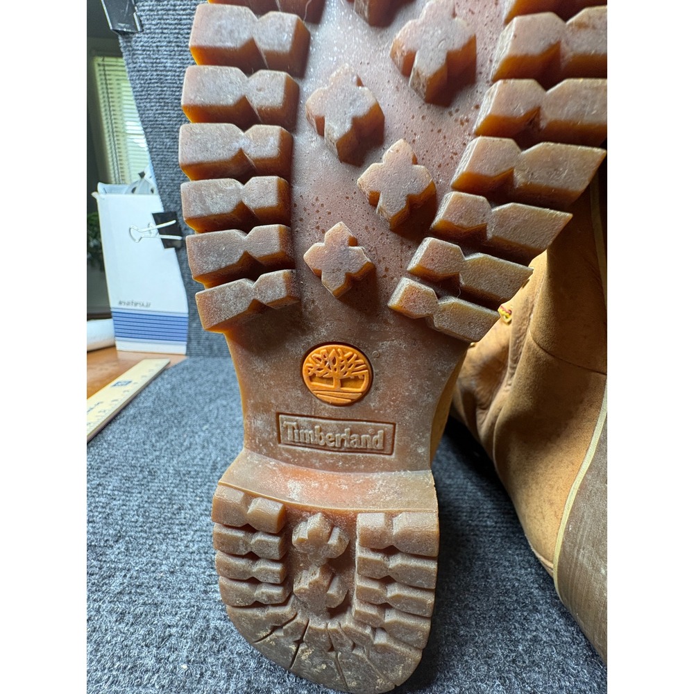 Timberland Womens 14 Inch Premium Tall Lace Up Boots Wheat Leather Brown 14" - Picture 9 of 11